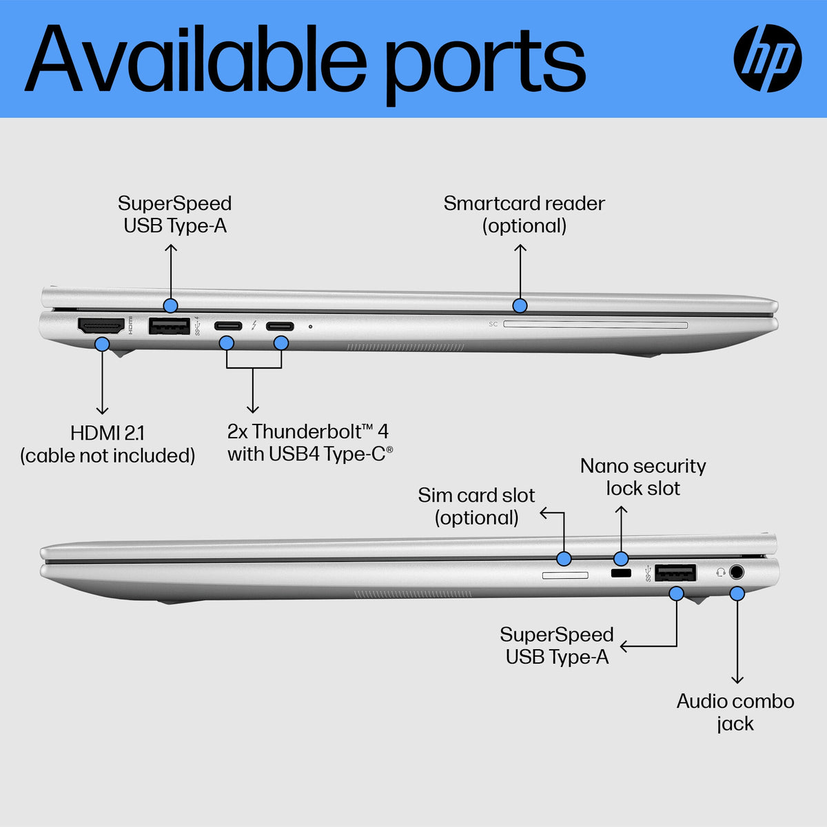 HP EliteBook 840 14 G10 Laptop - 35.6 cm (14&quot;) - Intel® Core™ i5-1335U - 16 GB DDR5-SDRAM - 256 GB SSD - Wi-Fi 6E - Windows 11 Pro - Silver