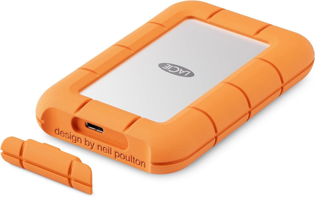 LaCie Rugged Mini - USB-C External HDD in Grey / Orange - 4 TB
