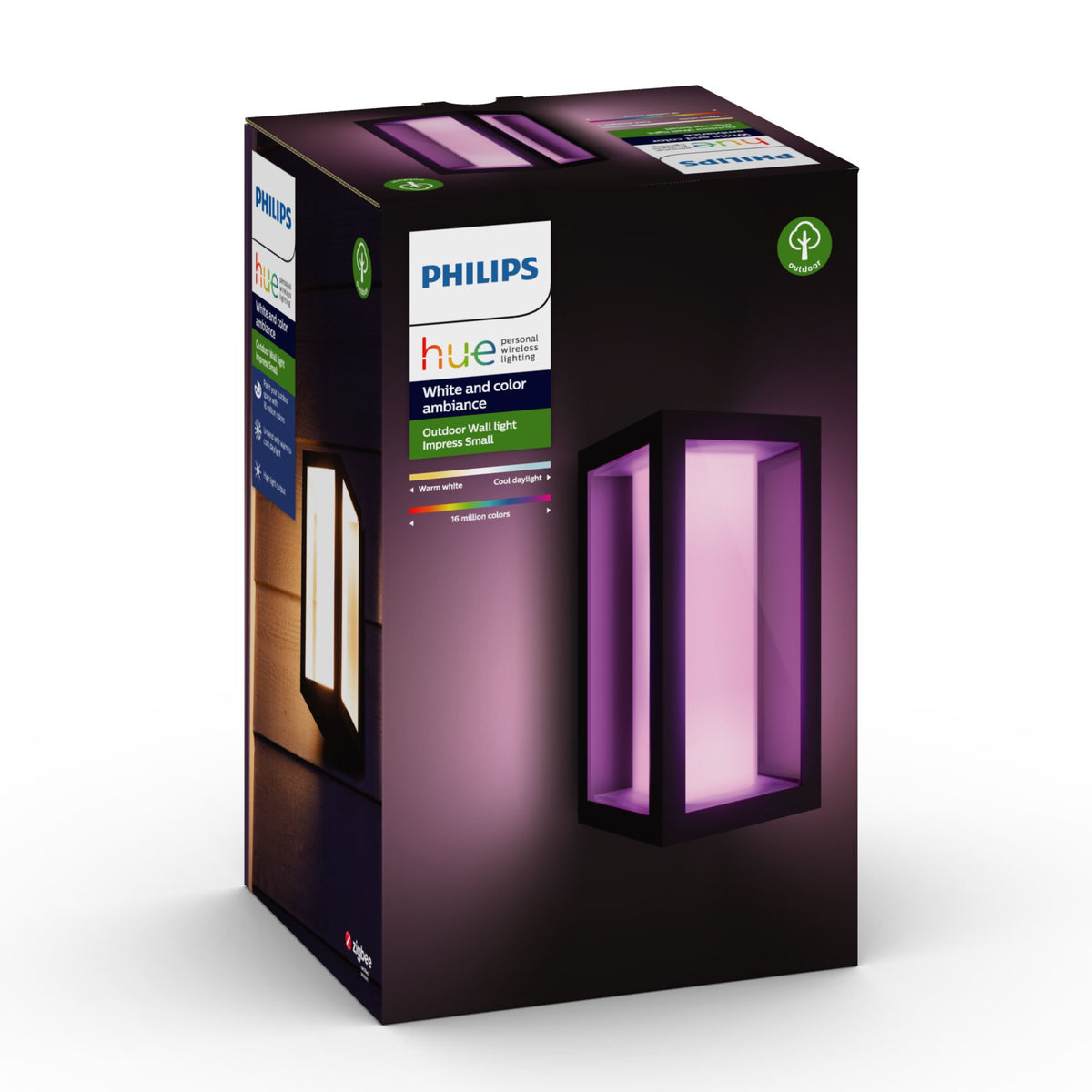 Philips Hue Impress Outdoor Wall light in Black - White and colour ambience (Pack of 1)