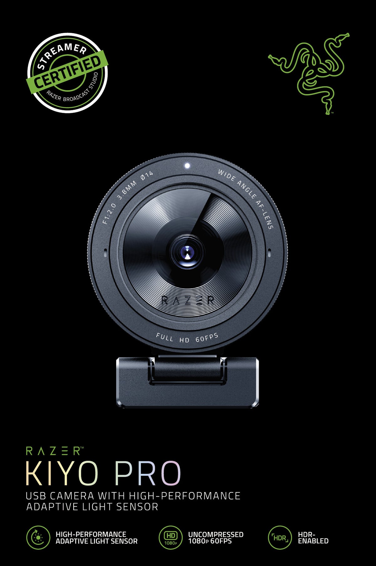 Razer Kiyo Pro - 2.1 MP 1920 x 1080 pixels USB Webcam in Black