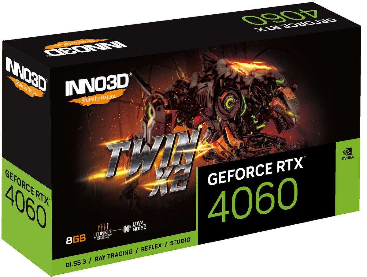 Inno3D TWIN X2 - NVIDIA 8 GB GDDR6 GeForce RTX 4060 graphics card