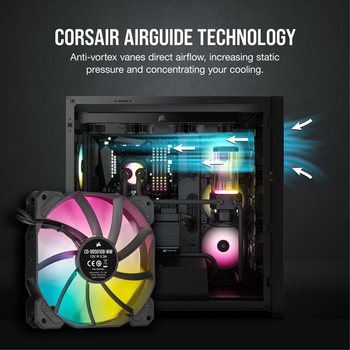 Corsair SP120 RGB ELITE - Computer Case Fan in Black - 120mm