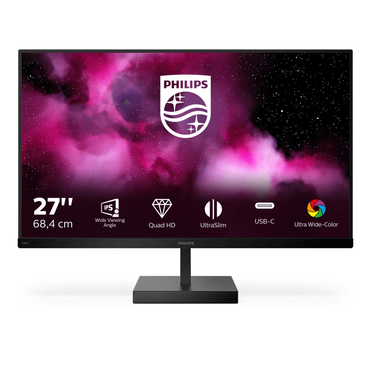 Philips C Line 276C8/00 Computer Monitor 68.6 cm (27&quot;) 2560 x 1440 pixels Quad HD LCD Black