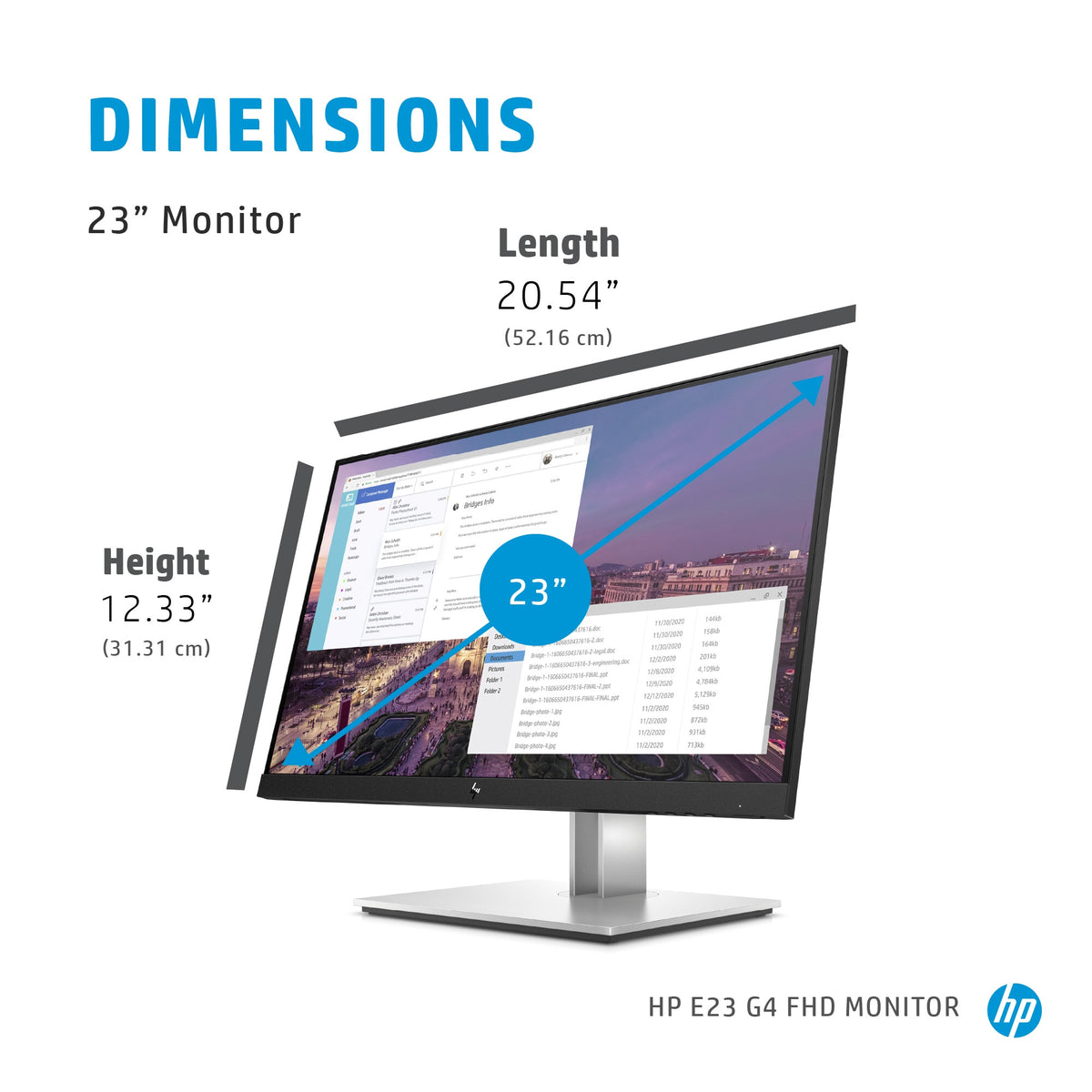 HP E-Series E23 G4 - 58.4 cm (23&quot;) - 1920 x 1080 pixels Full HD LCD Monitor