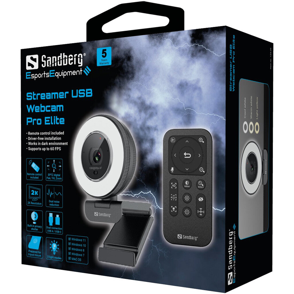 Sandberg Streamer Pro Elite - 1080p USB Webcam