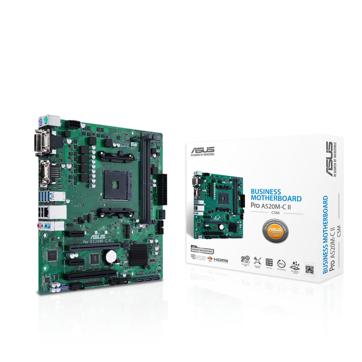 ASUS PRO A520M-C II/CSM micro ATX motherboard - AMD A520 Socket AM4