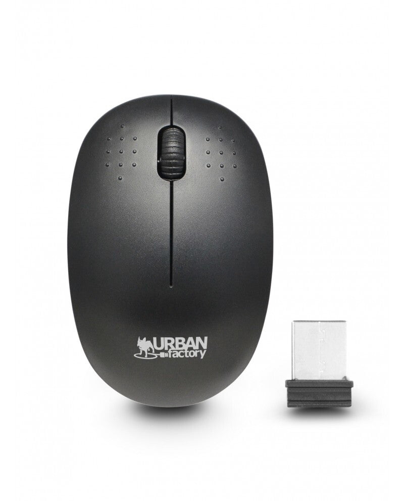 Urban Factory FREE - Ambidextrous RF Wireless Optical Mouse in Black - 1,000 DPI