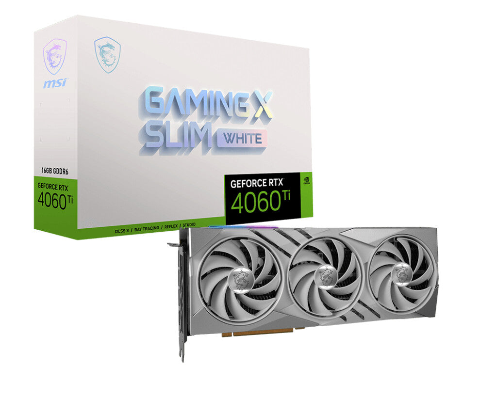 MSI GAMING X SLIM WHITE - NVIDIA 16 GB GDDR6 GeForce RTX 4060 Ti graphics card