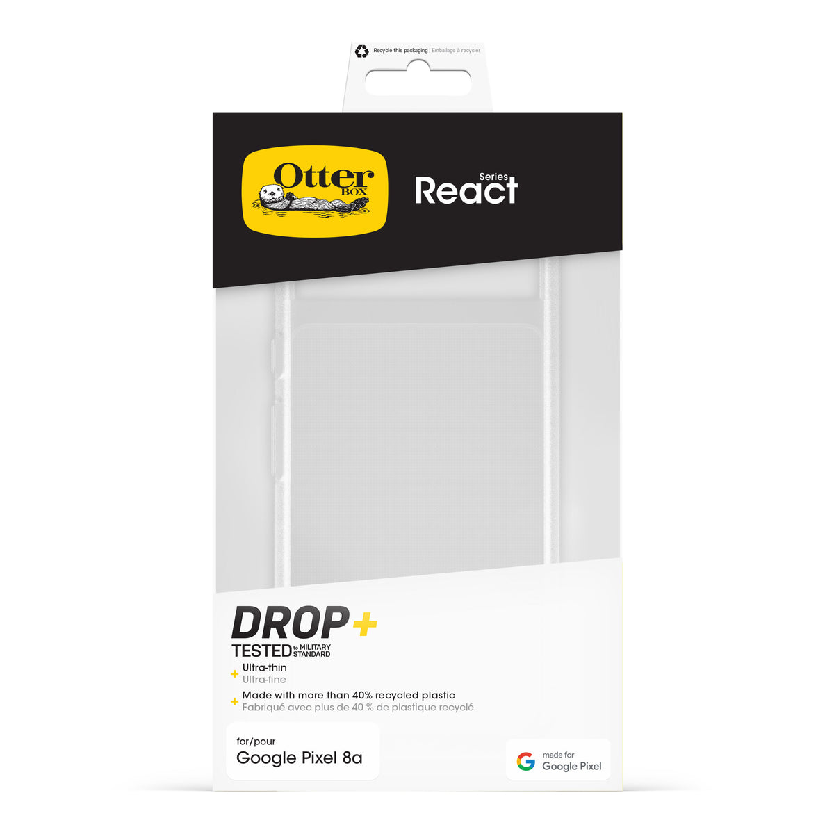 OtterBox React Series for Google Pixel 8a in Transparent