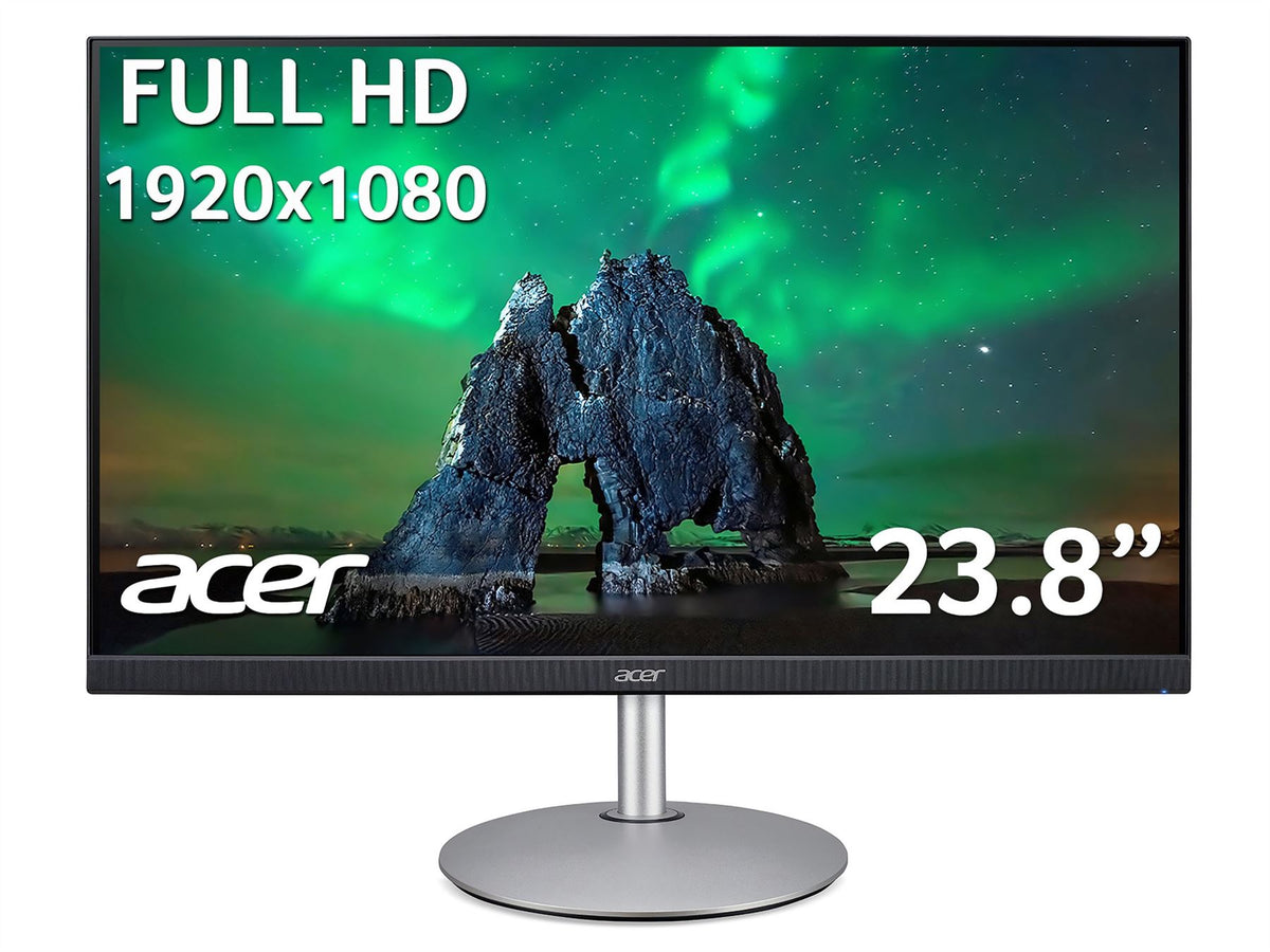 Acer CB2 CB242Ysmiprx 23.8 inch FHD Monitor (IPS Panel, FreeSync, 75Hz, 1ms, HDR 10, Height Adjustable Stand, DP, HDMI, VGA, Silve