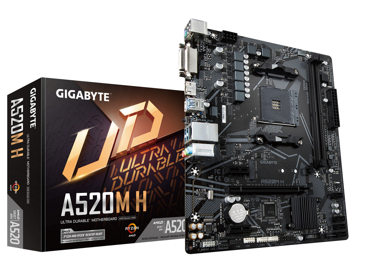 Gigabyte A520M H Micro ATX motherboard - AMD A520 Socket AM4