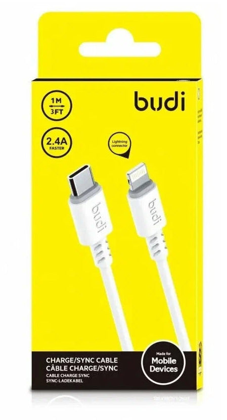 budi Charge/Sync Cable - USB-C to Lightning - 1 Metre