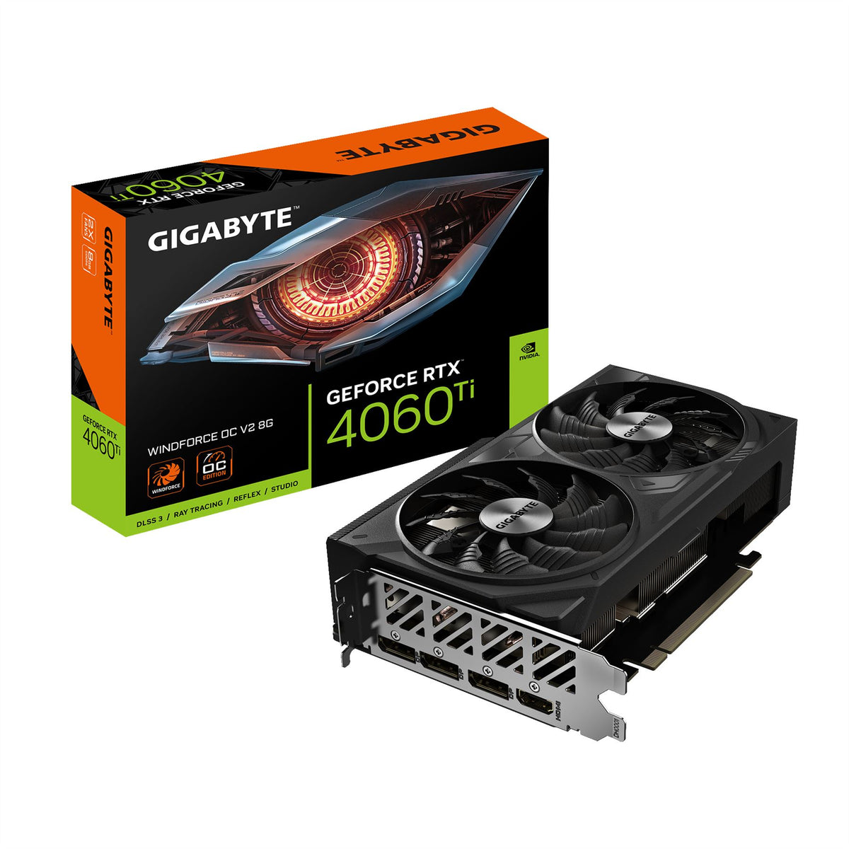 GIGABYTE WINDFORCE OC V2 - NVIDIA 8 GB GDDR6 GeForce RTX 4060 Ti graphics card