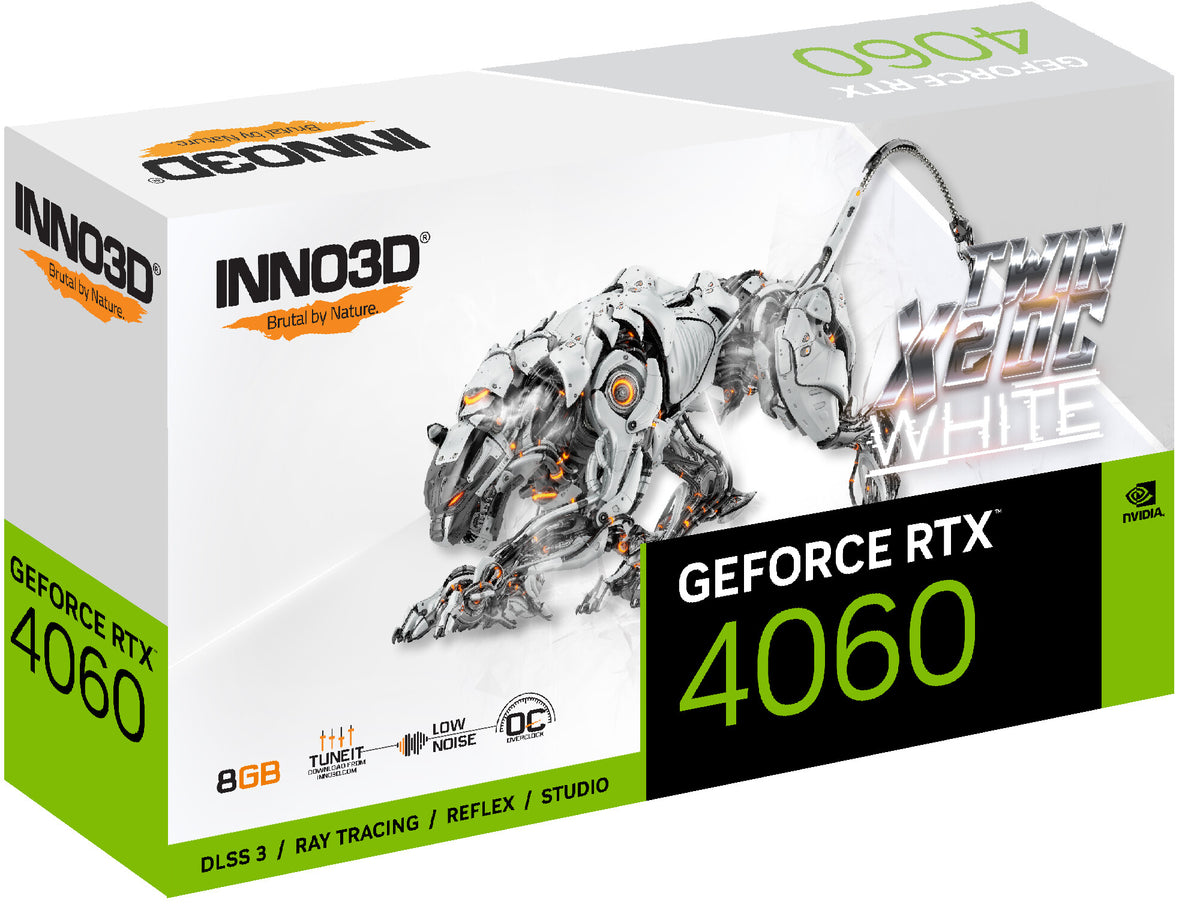 Inno3D TWIN X2 OC WHITE - NVIDIA 8 GB GDDR6 GeForce RTX 4060 graphics card