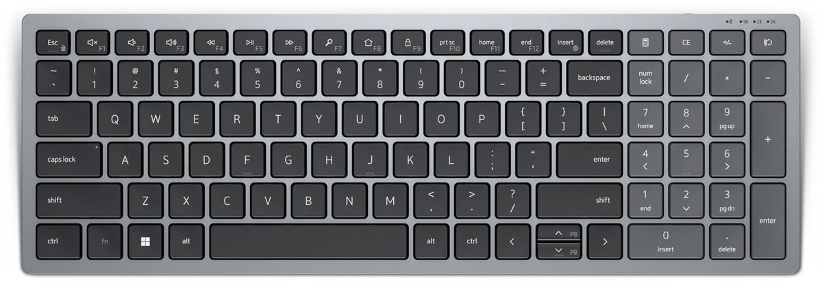 DELL KB740 keyboard RF Wireless + Bluetooth QWERTZ German Grey, Black