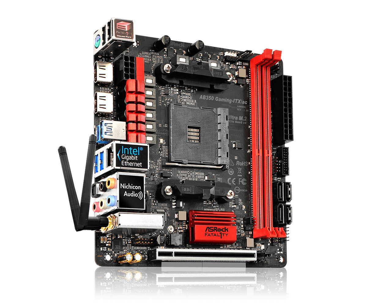 Asrock Fatal1ty AB350 Gaming-ITX/ac mini ITX motherboard - AMD B350 So -  Clove Technology