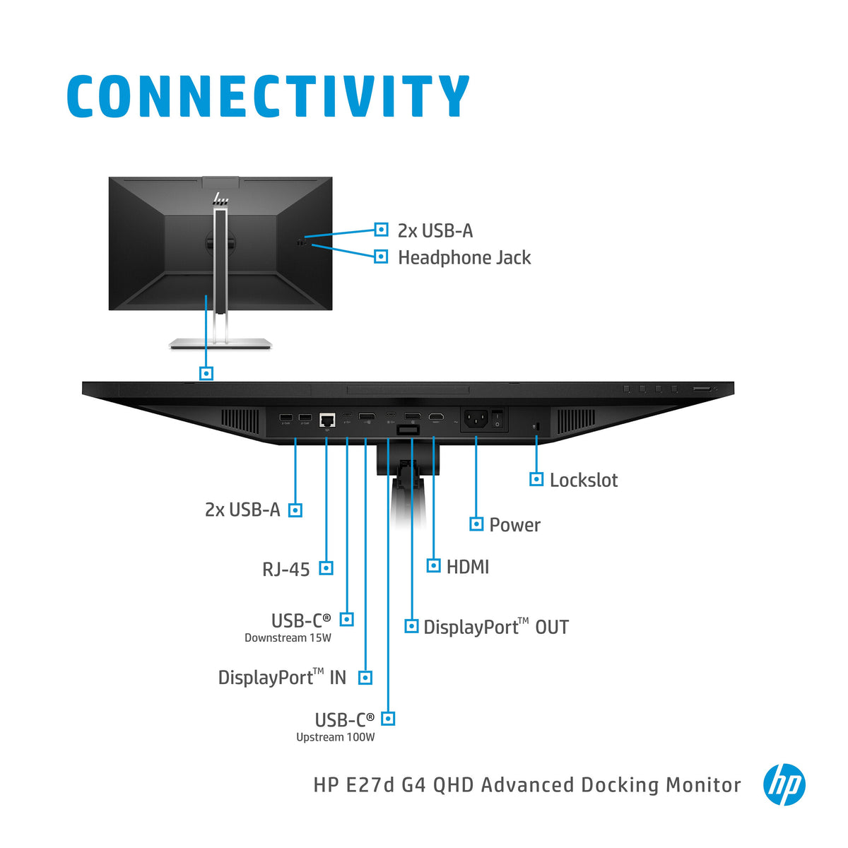 HP E27D G4 - 68.6 cm (27&quot;) - 2560 x 1440 pixels Quad HD LED Monitor