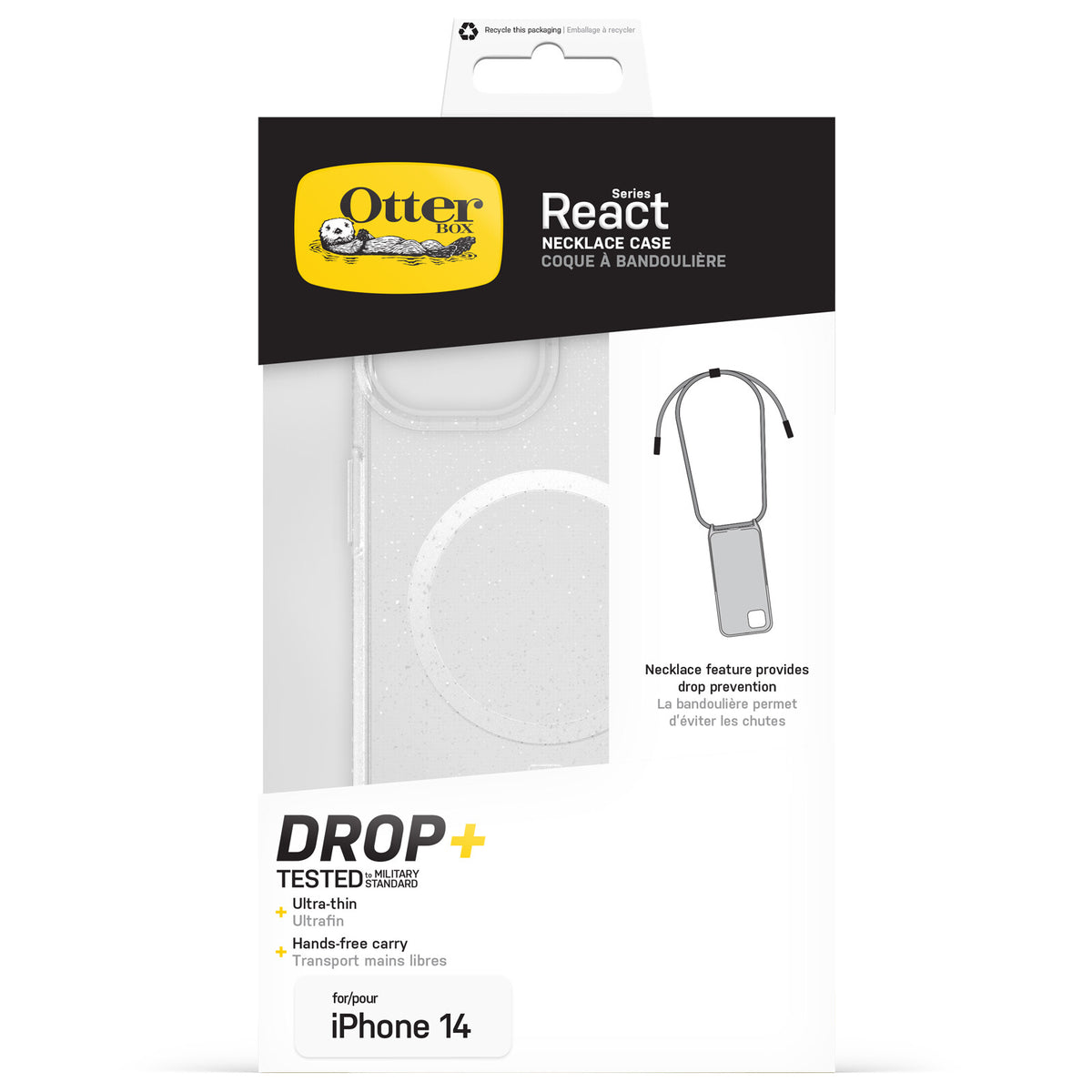 OtterBox React Necklace Case with MagSafe for iPhone 14 in Stardust