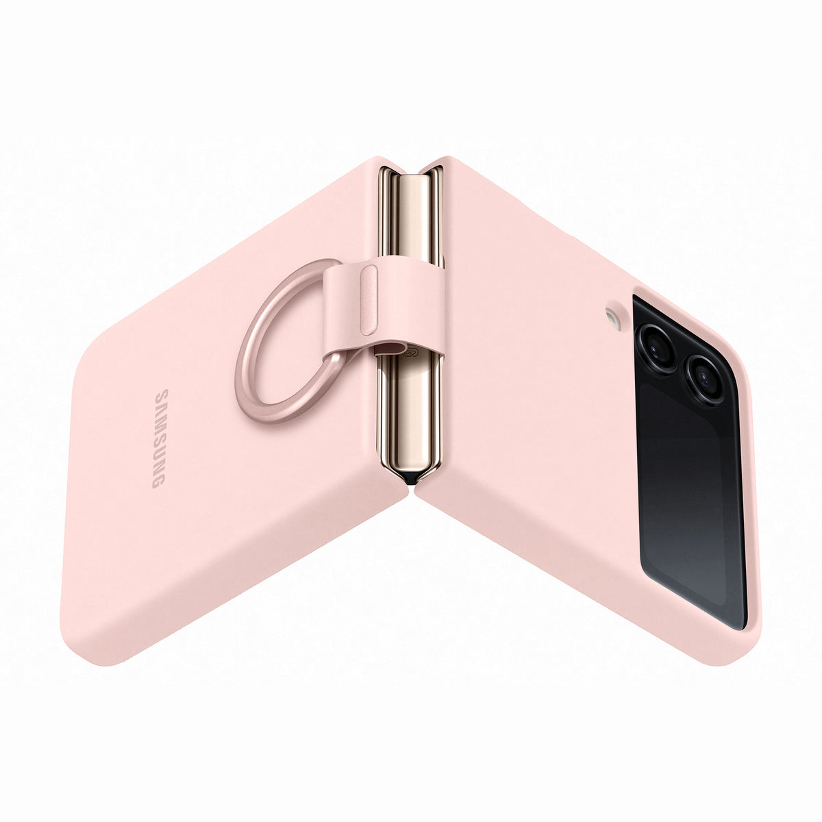 Samsung Silicone Cover With Ring for Galaxy Z Flip4 in Pink
