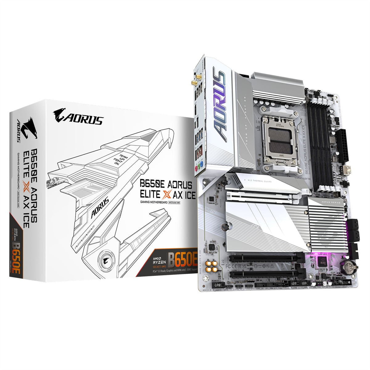 GIGABYTE B650E AORUS ELITE X AX ICE ATX Motherboard - AMD B650 Socket AM5