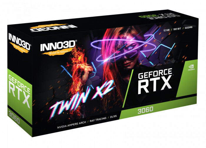 Inno3D TWIN X2 - NVIDIA 12 GB GDDR6 GeForce RTX 3060 graphics card