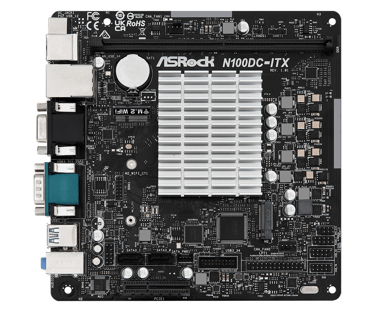 Asrock N100DC-ITX mini ITX motherboard - Integrated CPU