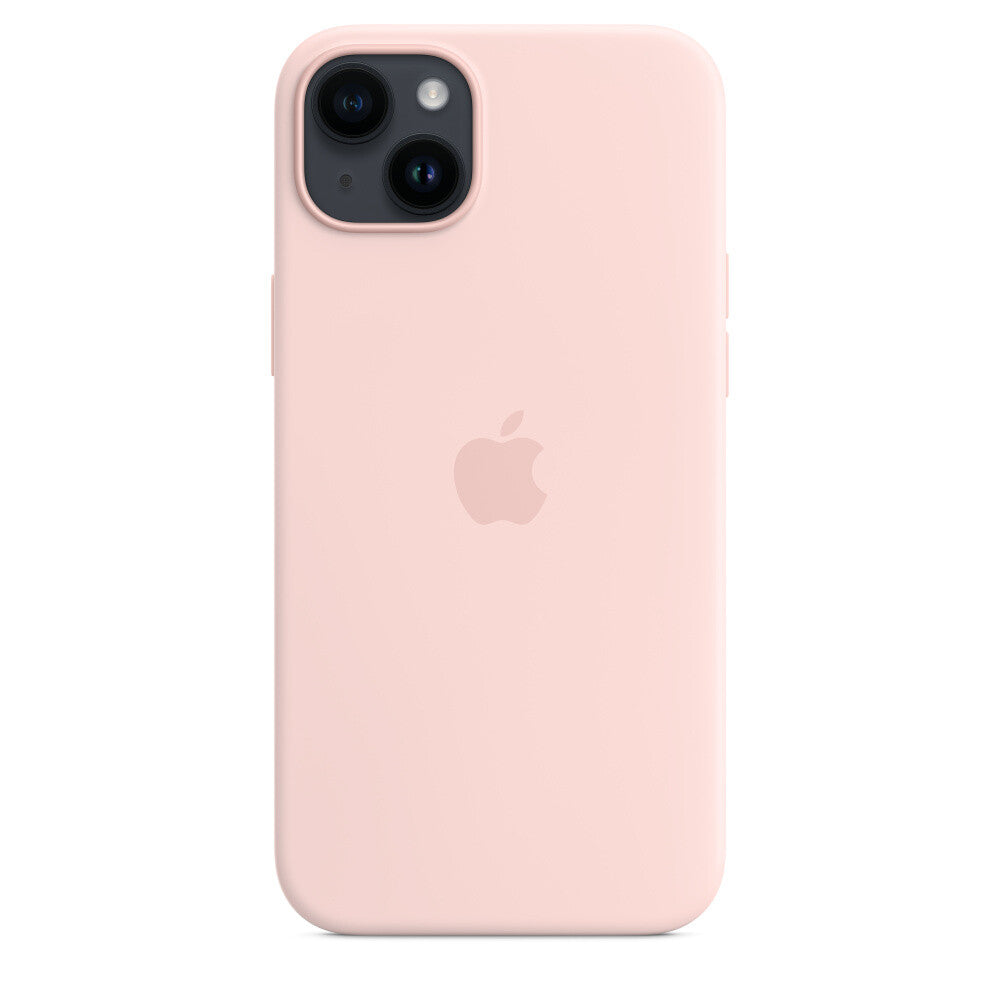 Apple iPhone 14 Plus Silicone Case with MagSafe in Chalk Pink