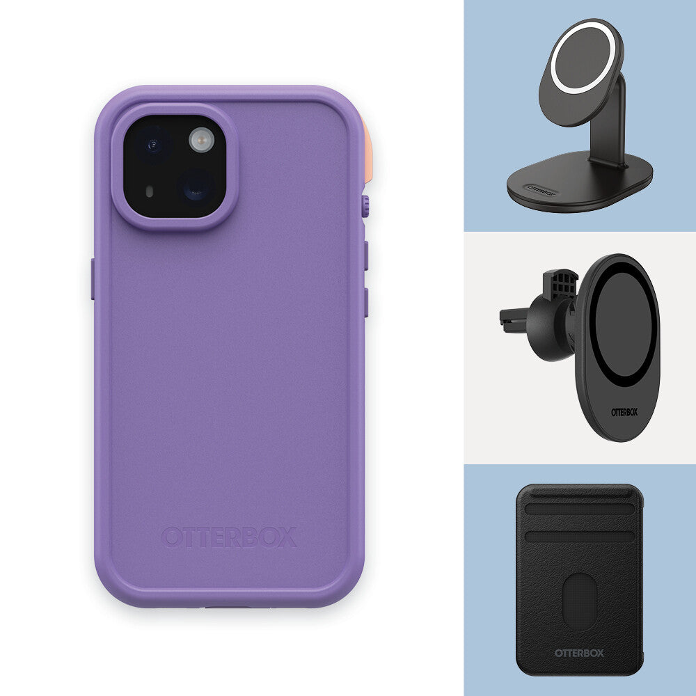 OtterBox Frē Series for iPhone 15 in Rule of Plum (Purple)