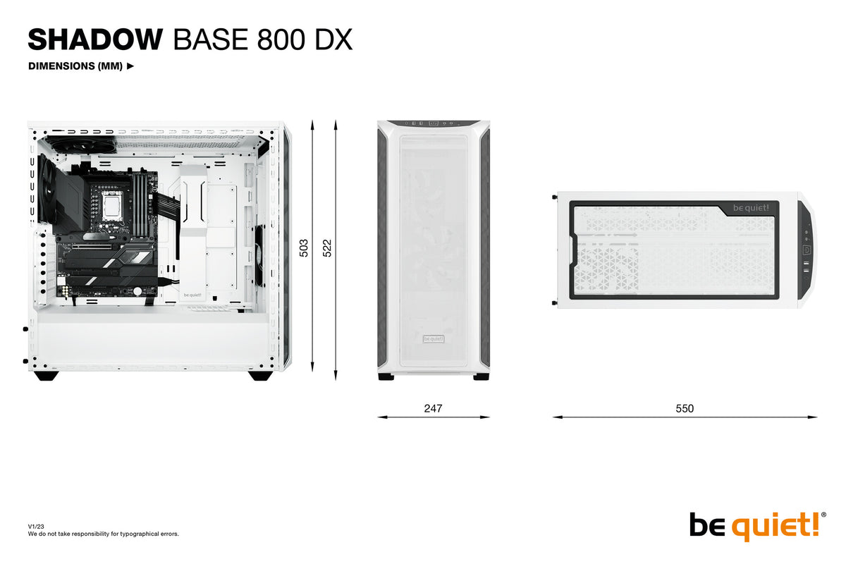 be quiet! Shadow Base 800 DX - ATX Mid Tower Case in White