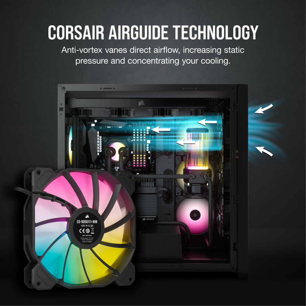 Corsair SP140 RGB ELITE - Computer Case Fan in Black - 140mm