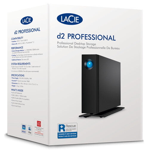 LaCie d2 Professional - 7.2K RPM USB-C External Hard Drive - 24 TB