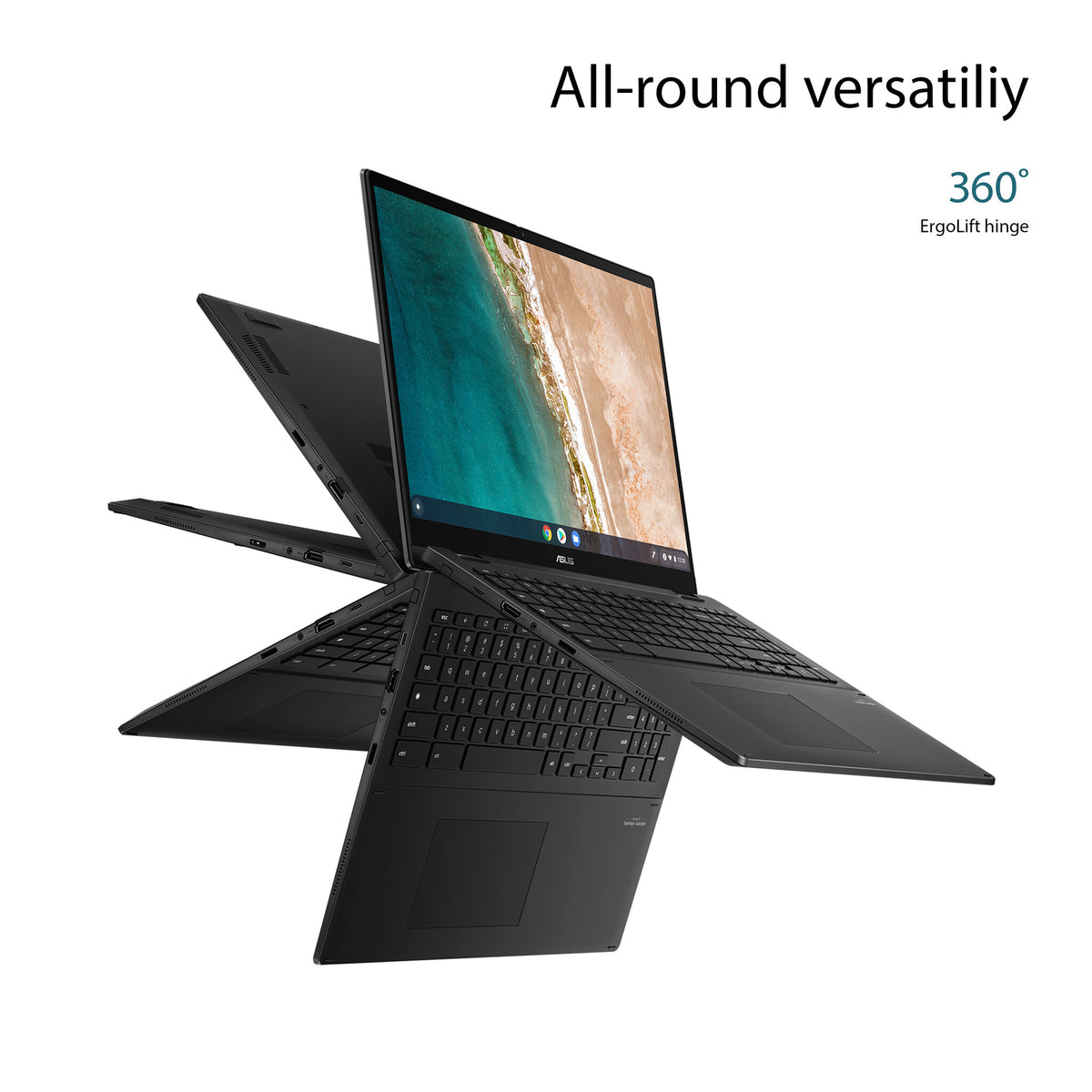 ASUS Chromebook - 40.6 cm (16&quot;) - Touchscreen - Intel® Core™ i5-1235U - 8 GB LPDDR4x-SDRAM - 256 GB SSD - Wi-Fi 6E - ChromeOS - Grey