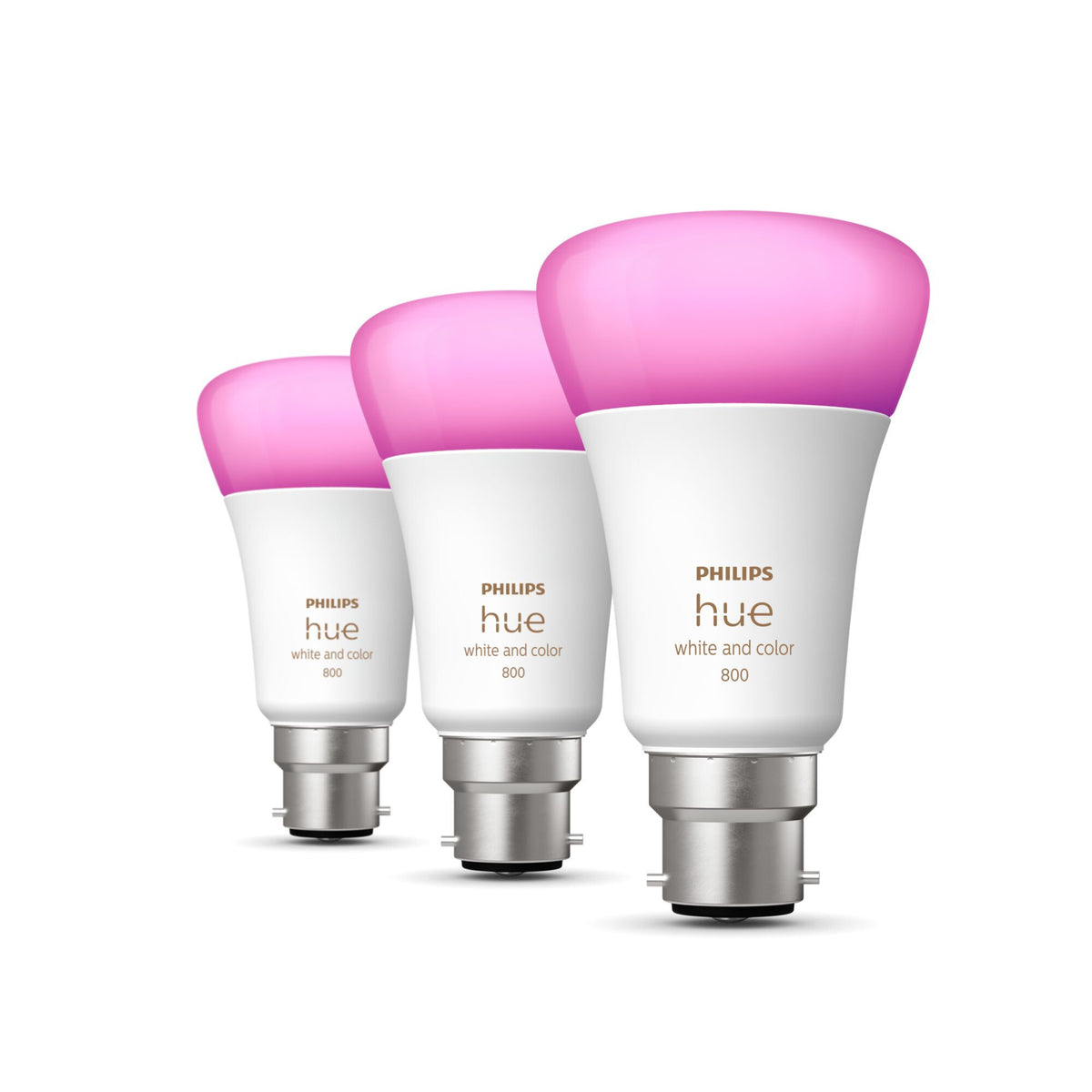 Philips Hue Smart Wi-Fi Lightbulb - Multicolour - B22 (Pack of 3)