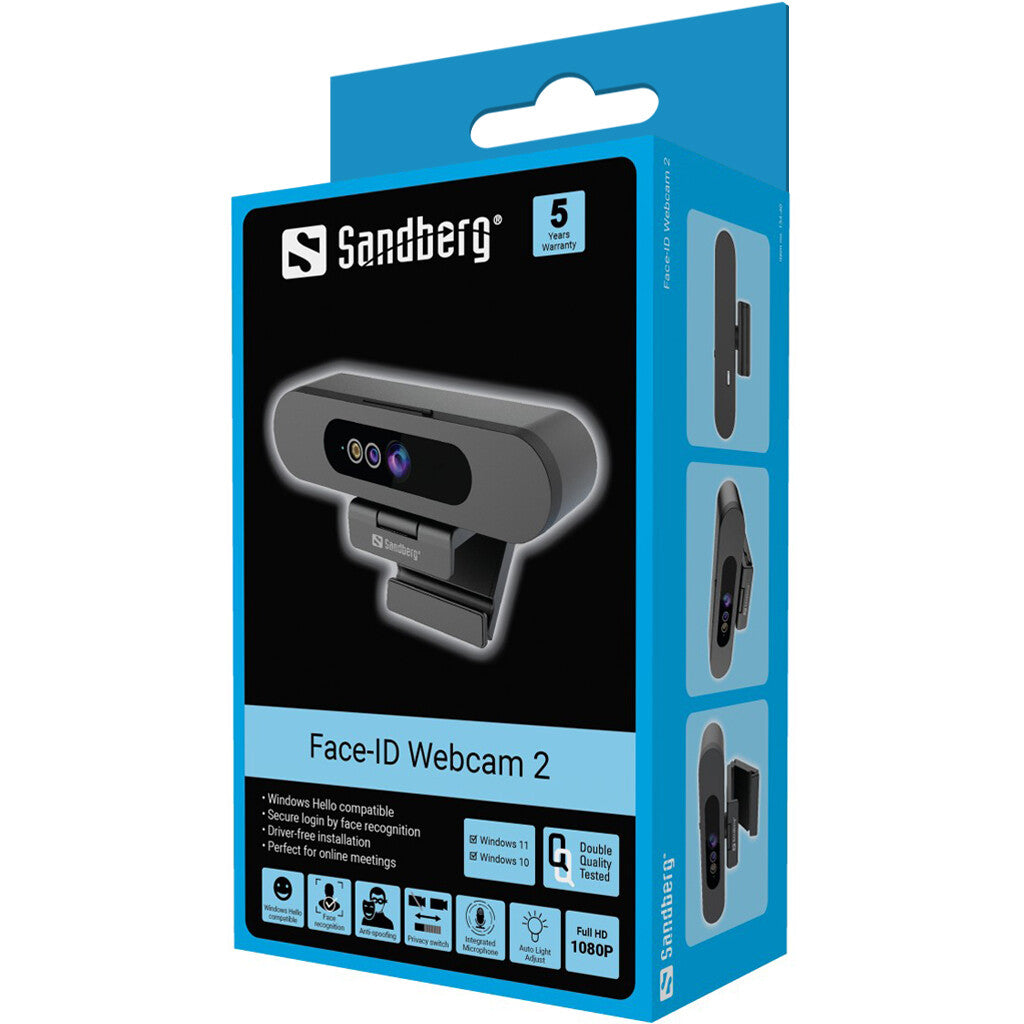 Sandberg Face-ID 2 - 1080P Full HD USB Webcam
