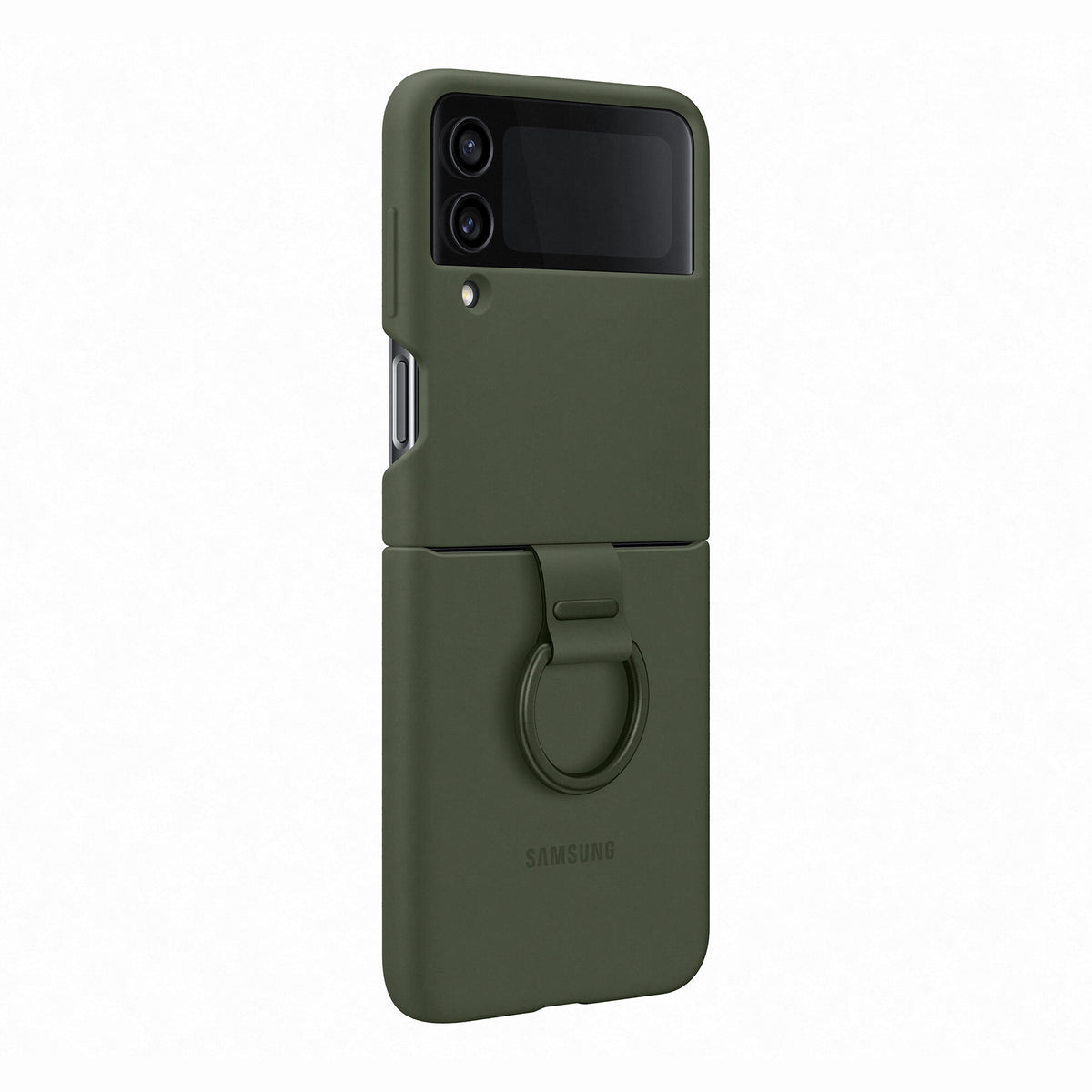 Samsung Silicone Cover With Ring for Galaxy Z Flip4 in Khaki