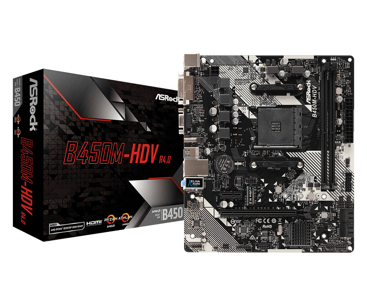 Asrock B450M-HDV R4.0 micro ATX motherboard - AMD B450 Socket AM4