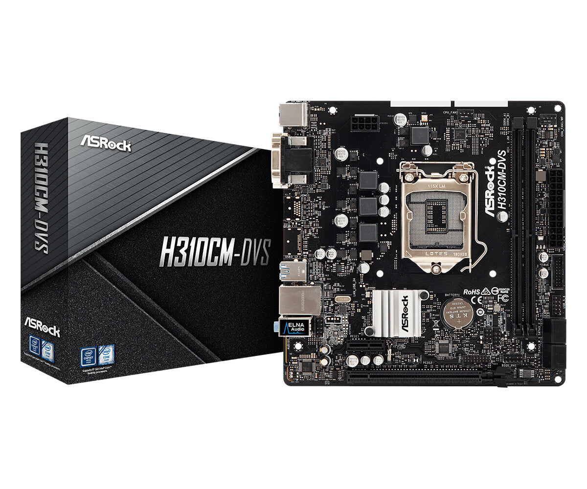 Asrock H310CM-DVS micro ATX motherboard - Intel® H310 LGA 1151