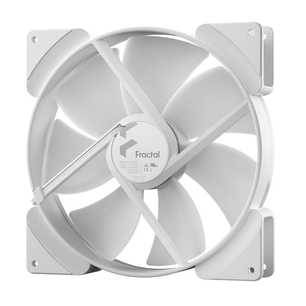 Fractal Design Prisma AL-18 - PWM Computer Case Fan in White - 180mm