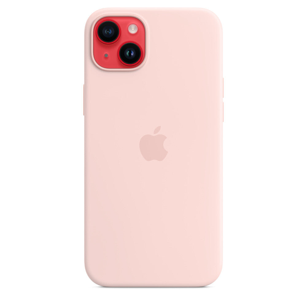 Apple iPhone 14 Plus Silicone Case with MagSafe in Chalk Pink