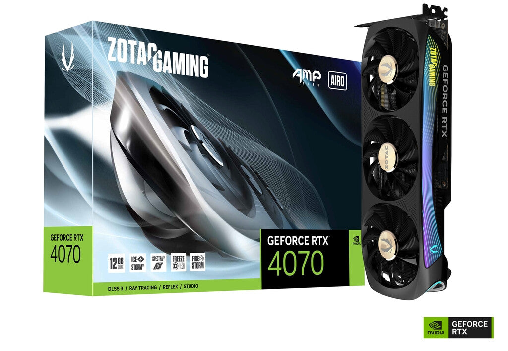 Zotac AMP AIRO - NVIDIA 12 GB GDDR6X GeForce RTX 4070 graphics card