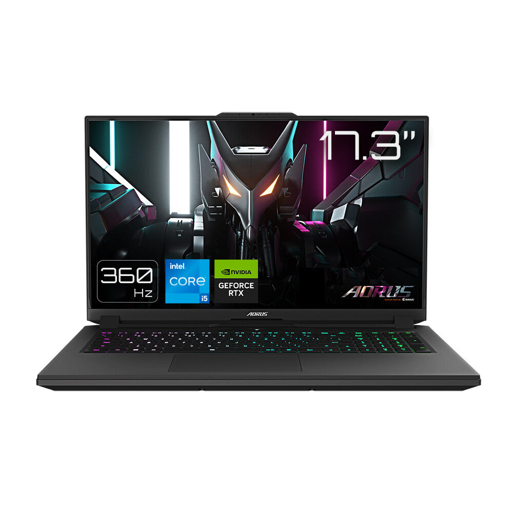 GIGABYTE AORUS 7 9KF Laptop - 43.9 cm (17.3&quot;) - Intel® Core™ i5-12500H - 16 GB DDR4-SDRAM - 512 GB SSD - NVIDIA GeForce RTX 4060 - Wi-Fi 6E - Windows 11 Home - Black