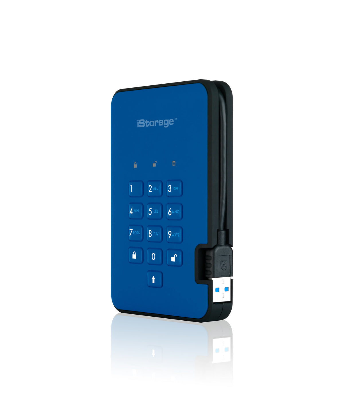 iStorage diskAshur2 - Secure Encrypted External solid state drive in Blue - 256 GB