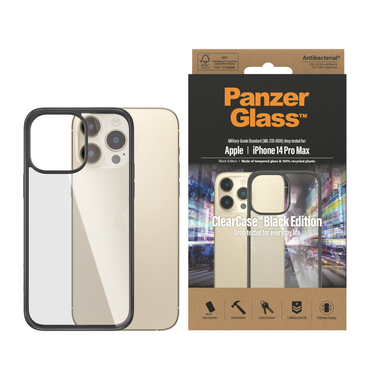 PanzerGlass ® ClearCase for iPhone 14 Pro Max in Black