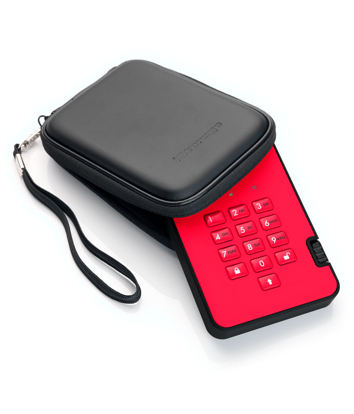 iStorage diskAshur2 - Secure Encrypted External hard drive in Red - 5 TB