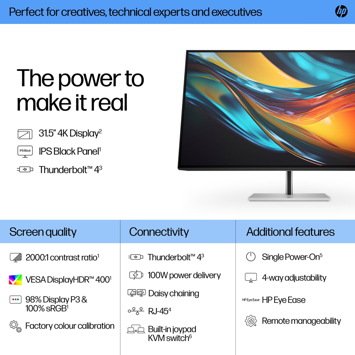 HP Series 7 Pro 732PK - 80 cm (31.5&quot;) - 3840 x 2160 pixels - 4K UHD IPS Monitor