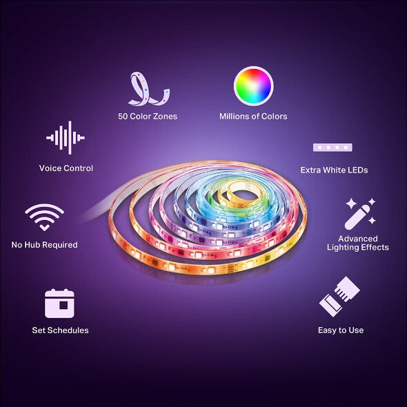 TP-Link Tapo Smart Wi-Fi Light Strip - Multicolour - 5 Metres