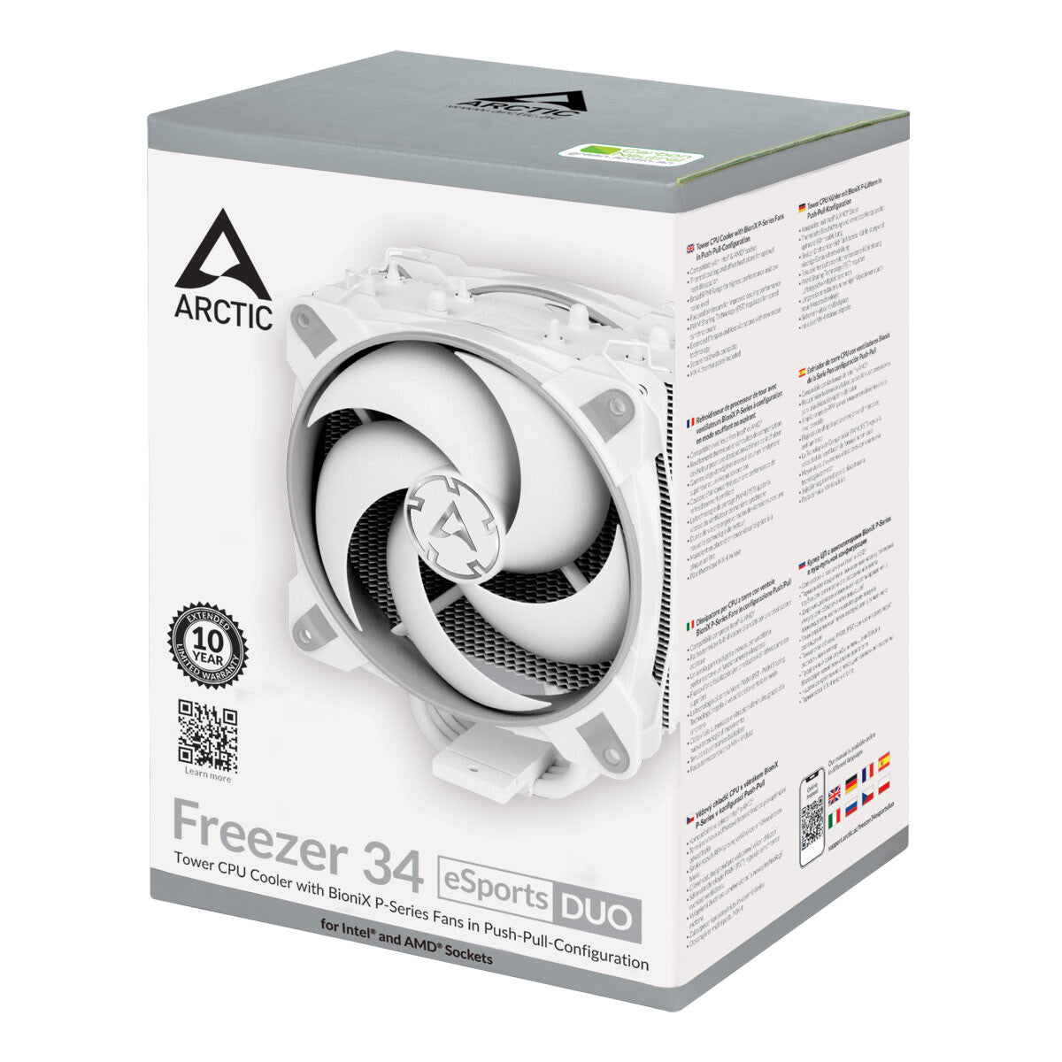 ARCTIC Freezer 34 eSports DUO - Air Processor Cooler in White - 120mm
