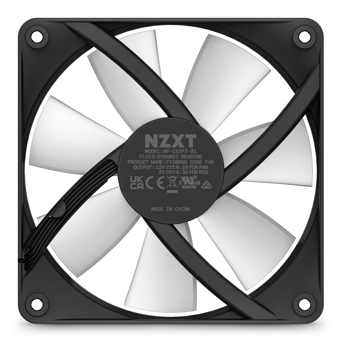 NZXT F120 RGB Core - Computer Case Fan in Black - 120mm