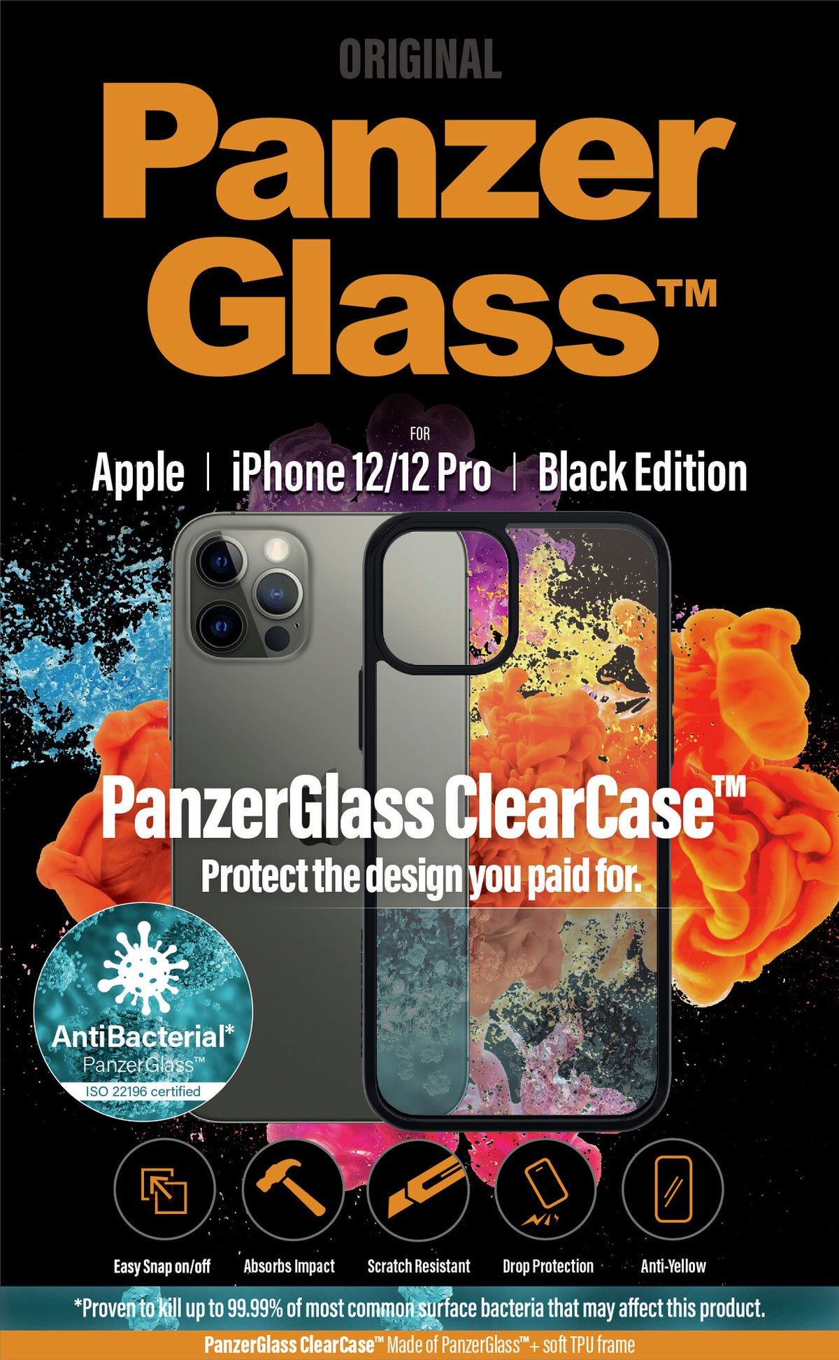PanzerGlass ® ClearCase for iPhone 12 / 12 Pro in Black