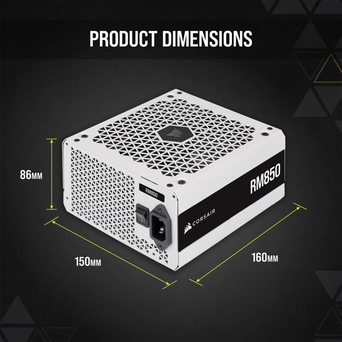 Corsair RM850 - 850W 80+ Gold Fully Modular Power Supply Unit in White